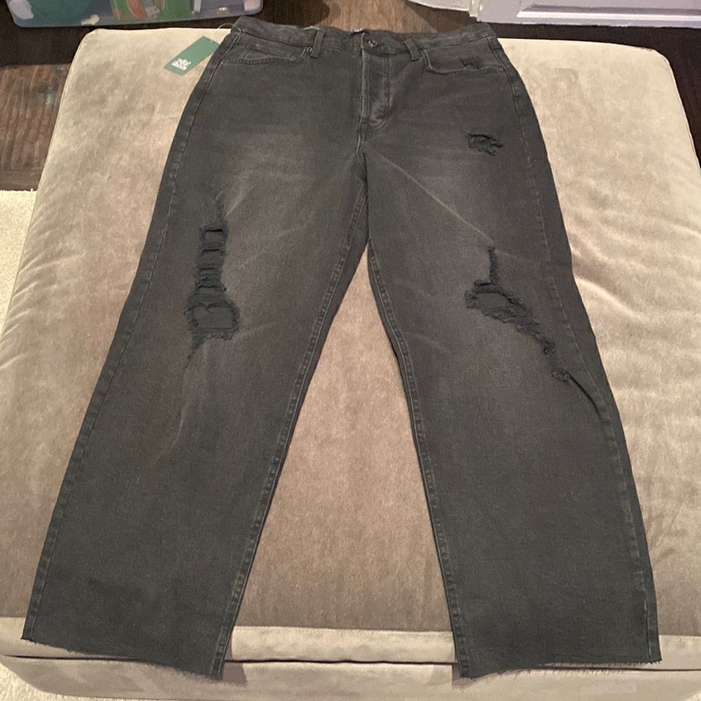 Women’s Black Jeans Straight Leg Highest Rise Size 14 NWT